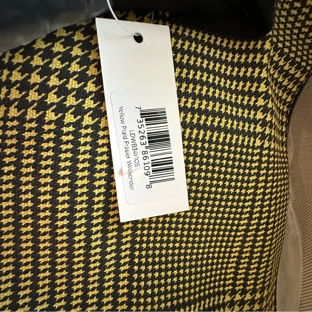 NWT- Lulu Dharma - Fraiser weekender bag Color - yellow/black plaid - Picture 8 of 8